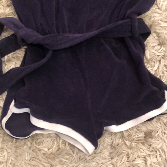 Zara Short Combination jumpsuit. Navy Blue with removable waist tie. Size S - Picture 5 of 5